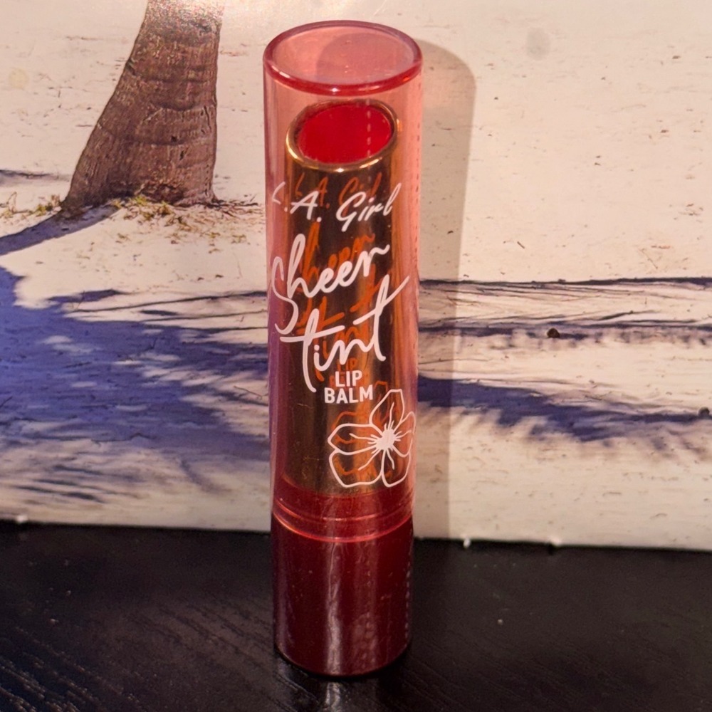LA Girl Sheer Tint Lip Balm Sheer Berry Red Tinted Moisturizer Floral